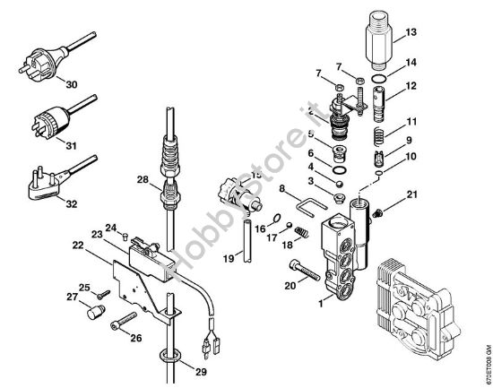 Unità  regolatrice di sicurezza, cavo di collegamento Idropulitrice elettrica (RE) RE 141 K della marca STIHL